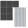 Composite Fence Panel x 7 & LED Posts x 8 - Grey