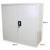 Metal Office 2 Doors Filing Cabinet Flatpack Document File Compartments Lockable Storage Cupboard Unit 90cm