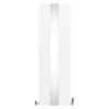 Flat Panel Radiator With Mirror 1800mm x 565mm & TRV Chrome Valves Designer Double Column Vertical White Carbon Steel Wall Mounted Kitchen Living Room Cleaning Brush Fixing Kit & Brackets