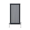 Traditional 3 Column Radiator 1500mm x 562mm Modern Central Heating Heater Matt Anthracite Grey Carbon Steel Vertical Wall Mounted Kitchen Living Room Bathroom Cleaning Brush Fixing Kit & Brackets