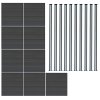 Composite Fence Panel x 9 & LED Posts x 10 - Grey