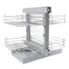 KuKoo LH Magic Corner Kitchen Pull Out Baskets, Slide Out 80-90cm Unit, 4 Metal Storage Drawers