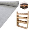 Camper Van Lining Carpet 11m2 Silver Grey 4 Way Super Stretch & Ford Transit Custom SWB Van Racking Plywood Tool Storage Ply Toolbox Transporter Shelves Rack Unit Motorhome 5 x Adhesive Glue Cans Kit