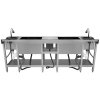 Cocktail Bar Station Compact Twin Free-Standing Stainless Steel Insulated Ice Well Sink 360 Mixer Tap Glass Refresher Drip Tray Blender Shelf Speed Rail Shelves Gastro Pots Knife Holder Boston Shaker