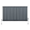 Oval Single Column Radiator & Valves - 600mm x 1020mm - Anthracite Grey