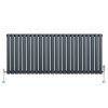 Oval Single Column Radiator & Valves - 600mm x 1440mm - Anthracite Grey