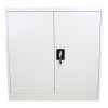 Metal Office 2 Doors Filing Cabinet Flatpack Document File Compartments Lockable Storage Cupboard Unit 90cm