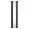 Flat Panel Radiator With Mirror 1800mm x 425mm Modern Designer Double Column Vertical Heater Matt Anthracite Grey Carbon Steel Wall Mounted Kitchen Living Room Cleaning Brush Fixing Kit & Brackets