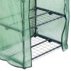 4 Tier Mini Greenhouse PE Green Waterproof Cover Plastic Small Shelves Grow House Plants Garden Outdoors Steel Frame | Free Trowel