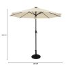 LED Tilt Parasol 2.7m With Tilt Base - Cream