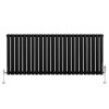 Oval Single Column Radiator & Valves - 600mm x 1440mm - Black