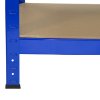 Racking Storage Shelving 75cm Heavy Duty Garage 5 Tier Black & Blue Steel Shelf Unit 75cm x 30cm x 150cm (3, Blue)
