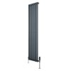 Oval Single Column Radiator & Valves - 1600mm x 360mm - Anthracite Grey