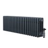 Traditional 4 Column Radiator & Valves - 300 x 1010mm - Anthracite Grey
