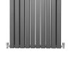 Designer Radiators 160 x 70cm Flat Panel Modern Central Heating Anthracite Grey Vertical Column Double Panel Wall Mounted Slimline Kitchen Living Room Bathroom Commercial Cleaning Brush & Fixing Kit