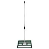 Lawn Leveller 50cm x 32cm Levelling Rake Lute Heavy Duty Lightweight Galvanised Steel Aluminium Green 1.2 - 1.9m Extendable Handle Easy Grip Landscaping Garden Tool Grass Soil Artificial Turf Compost