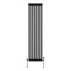 Traditional 3 Column Radiator 1800mm x 382mm Modern Central Heating Heater Matt Black Carbon Steel Vertical Wall Mounted Kitchen Living Room Bathroom Cleaning Brush Fixing Kit & Brackets