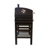 XXL BBQ Smoker Charcoal Barbecue Grill Portable Trolley Black Stainless Steel Adjustable Furnace Thermometer Side Shelves Hanging Hooks Bottle Opener Wheels Rain Cover Wire Brush Garden Patio Outdoor