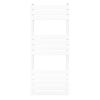 Vertical Towel Radiator Designer Flat Panel 1200mm x 450mm Bathroom Heated Rail Gloss White Central Heating Ladder Heater Wall Mounted Carbon Steel FREE Cleaning Brush Fixing Kit & Brackets