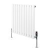 Oval Single Column Radiator & Valves - 600mm x 600mm - White
