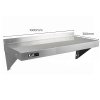 2 x KuKoo Commercial Stainless Steel Shelves Kitchen Wall Shelf Catering Corrosion Resistant & Free Microfiber Cloths 1000mm x 300mm