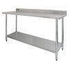 KuKoo 6ft Food Preparation Kitchen Catering Table, Stainless Steel, 250kg Capacity