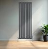 Flat Single Column Radiator - 1600 x 560mm - Anthracite Grey