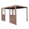 Wood Effect Aluminium Pergola Shutter Panel - 123cm Wide