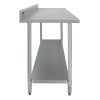 KuKoo 6ft Food Preparation Kitchen Catering Table, Stainless Steel, 250kg Capacity