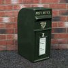 Royal Mail Post Box Irish with Floor Stand ER Cast Iron Wall Mounted Wedding Authentic Pillar Replica Lockable Post Office Letter Box Green