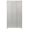 MonsterShop 3 Door Steel Storage Lockers, Grey Metal Lockable Unit, School Staff Gym Changing