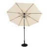 LED Tilt Parasol 2.7m With Tilt Base - Cream