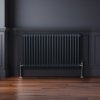 Traditional 2 Column Radiator 600mm x 1012mm Modern Central Heating Heater Matt Anthracite Grey Carbon Steel Horizontal Wall Mounted Kitchen Living Room Bathroom Cleaning Brush Fixing Kit & Brackets