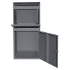 Parcel Post Drop Box XL Grey Steel Outdoor Lockable 2 Keys Letter Mail Package Courier Container Delivery Storage Wall Mount Safe Secure Anti Fishing Scannable Barcode Screwdriver Fixing Kit