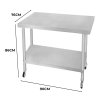 Catering Work Bench Table Stainless Steel Food Prep Kitchen Mobile 4 x Castor Wheels With 2 Brakes & 4 Adaptable Feet Adjustable Lower Shelf 3 Positions 160kg Load Capacity 76cm x 90cm x 86cm