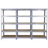 10 x Grey Racking Bay Unit 5 Tier Heavy Duty Steel Metal 200kg capacity Per Shelf Garage Shelves Storage Warehouse Shed Workshop Boltless Shelving 90 x 50 x 180cm Free Rubber Mallet