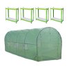 Polytunnel Greenhouse Walk In Galvanised Racking Windows Doors Growhouse PE Cover Gardening Metal Frame Outdoor Storage Garden Tent Vegetable Flower Plant 25mm Diameter | 6 x 3m
