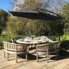 3m Cantilever Garden Parasol Banana Hanging Umbrella Winding Crank Shade Patio Outdoor Sun Shade Tilt UV Protection | Black