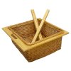 2 x Pull out Wicker Basket Drawer 600mm Kitchen Storage Solution Larder Base Unit Cupboard with Handle Rustic Beech Wood Farmhouse Style 100% Handmade Rattan FREE Fixing Kit Included – Brown