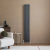 Oval Single Column Radiator - 1600 x 240mm - Anthracite Grey