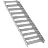 Metal Staircase 11 Section Adjustable Height 90cm / 900mm Wide Galvanised Steel Silver 11 Steps Weatherproof Grate Step Outdoor Garden Patio Modular Stairs 5mm Rod Thickness FREE Fixing Kit