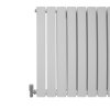 Designer Radiators 60 x 70cm Flat Panel Modern Central Heating Gloss White Horizontal Column Double Panel Wall Mounted Slimline Kitchen Living Room Bathroom Commercial Cleaning Brush & Fixing Kit