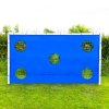 Football Goal Net 12 x 6ft All Weather PVC Goalpost 30ply Knotted Netting 24 Clips Portable Training Practice Indoor Outdoor Quick Slot & Click Assembly 5 Hole Target Sheet Bungee Straps & Carry Bag