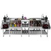Cocktail Bar Station Compact Twin Free-Standing Stainless Steel Insulated Ice Well Sink 360 Mixer Tap Glass Refresher Drip Tray Blender Shelf Speed Rail Shelves Gastro Pots Knife Holder Boston Shaker