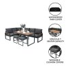 Aluminium Corner Sofa Set - Wood Effect