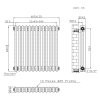 Traditional 2 Column Radiator - 600 x 605mm - Raw Metal