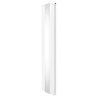 Oval Panel Radiator With Mirror 1800mm x 380mm Modern Designer Double Column Vertical Heater Gloss White Carbon Steel Wall Mounted Kitchen Living Room Cleaning Brush Fixing Kit & Brackets