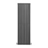 Designer Radiators 180 x 56cm Flat Panel Modern Central Heating Anthracite Grey Vertical Column Double Panel Wall Mounted Slimline Kitchen Living Room Bathroom Commercial Cleaning Brush & Fixing Kit
