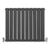 Designer Radiators 60 x 70cm Flat Panel Modern Central Heating Anthracite Grey Horizontal Column Double Panel Wall Mounted Slimline Kitchen Living Room Bathroom Commercial Cleaning Brush & Fixing Kit