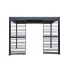 Anthracite Aluminium Pergola With White Blinds & 2 Shutter Panels - 3m x 3m